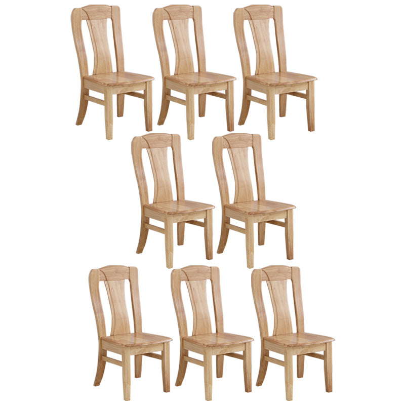 Rubber Wood Kitchen Dining Side Chair Contemporary Slat Back Side Chair