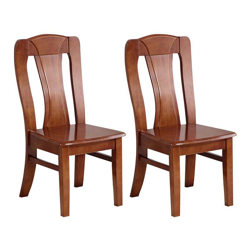 Rubber Wood Kitchen Dining Side Chair Contemporary Slat Back Side Chair