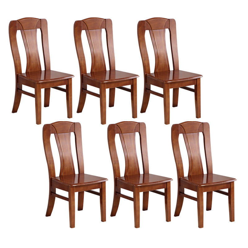Rubber Wood Kitchen Dining Side Chair Contemporary Slat Back Side Chair