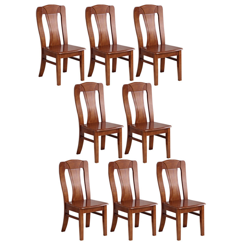 Rubber Wood Kitchen Dining Side Chair Contemporary Slat Back Side Chair