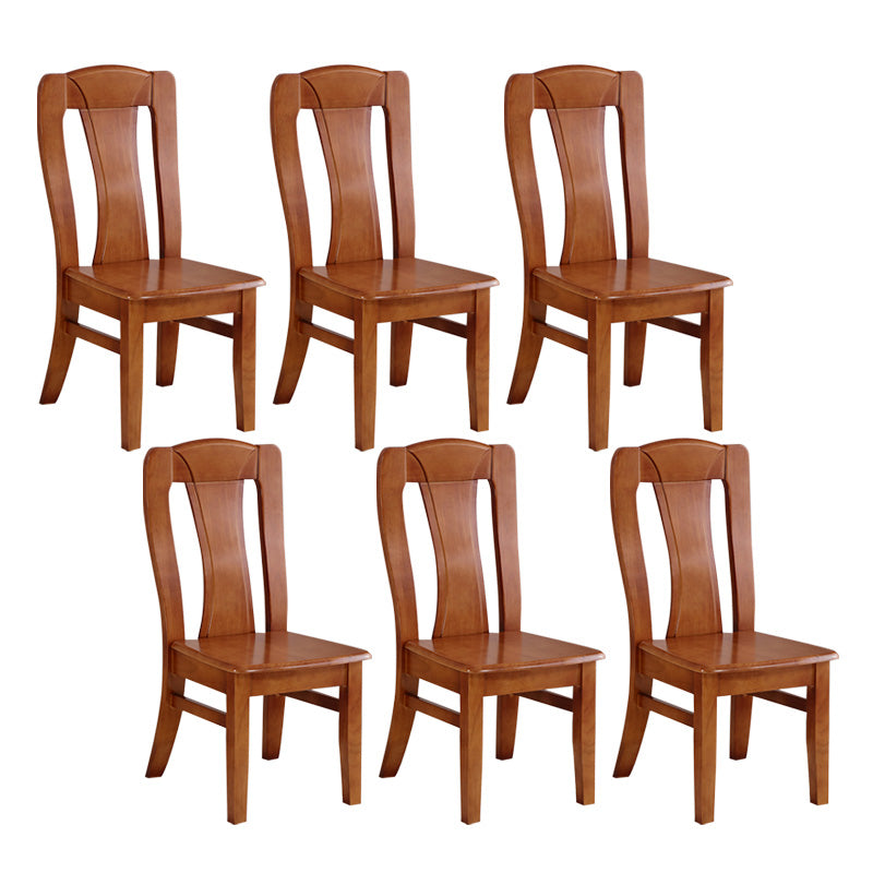 Rubber Wood Kitchen Dining Side Chair Contemporary Slat Back Side Chair