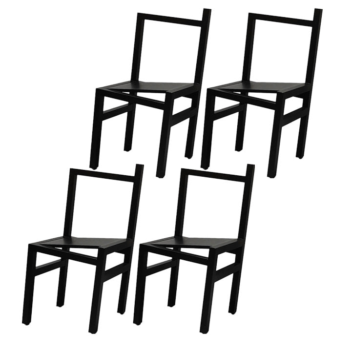 Black Wood Kitchen Dining Side Chair Open Back Dining Side Chair