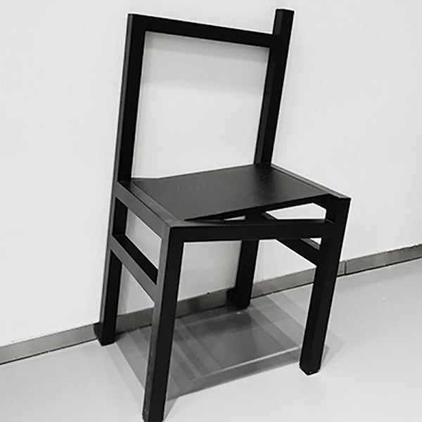 Black Wood Kitchen Dining Side Chair Open Back Dining Side Chair