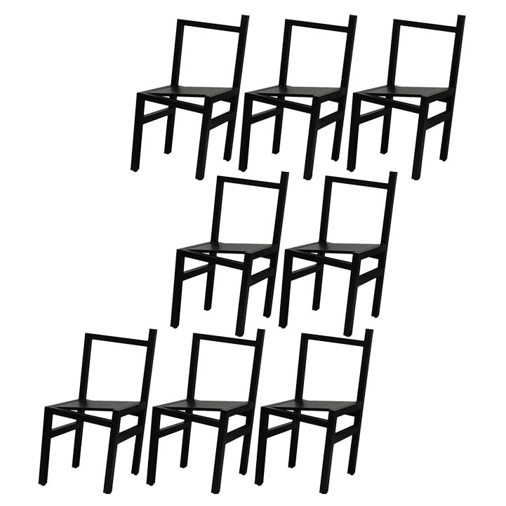 Black Wood Kitchen Dining Side Chair Open Back Dining Side Chair