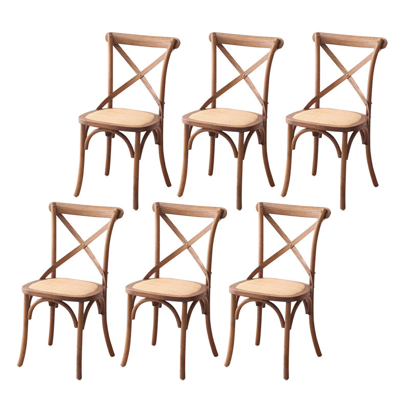 Contemporary Wood Kitchen Dining Side Chair Cross Back Side Chair