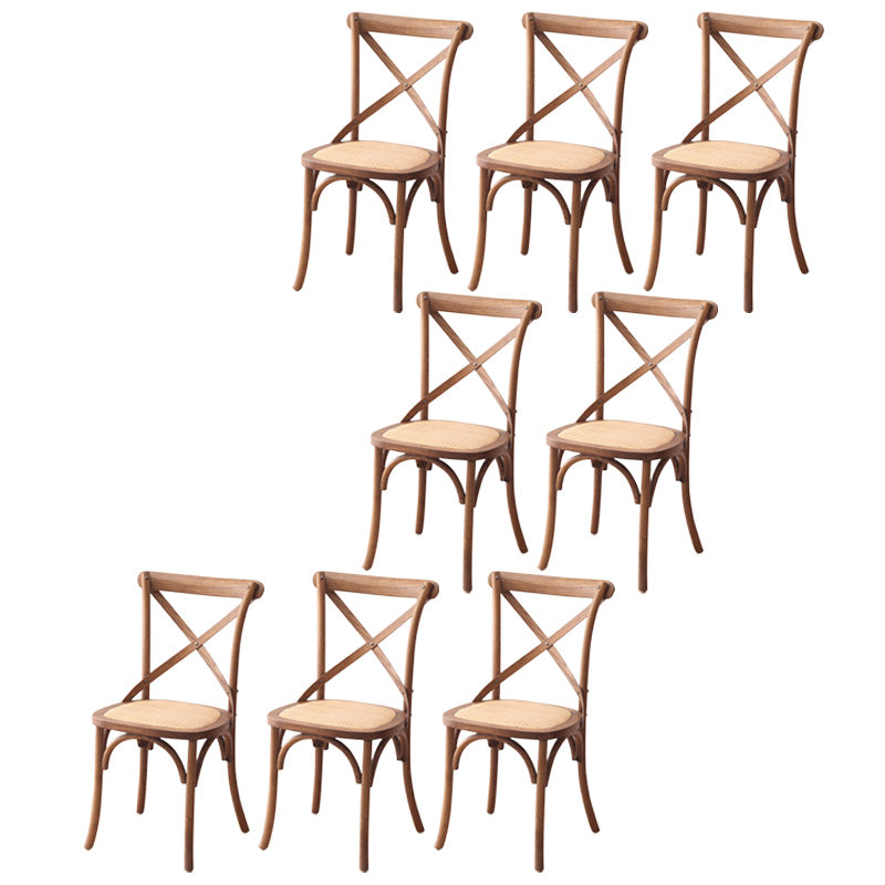 Contemporary Wood Kitchen Dining Side Chair Cross Back Side Chair