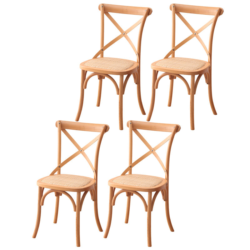 Contemporary Wood Kitchen Dining Side Chair Cross Back Side Chair
