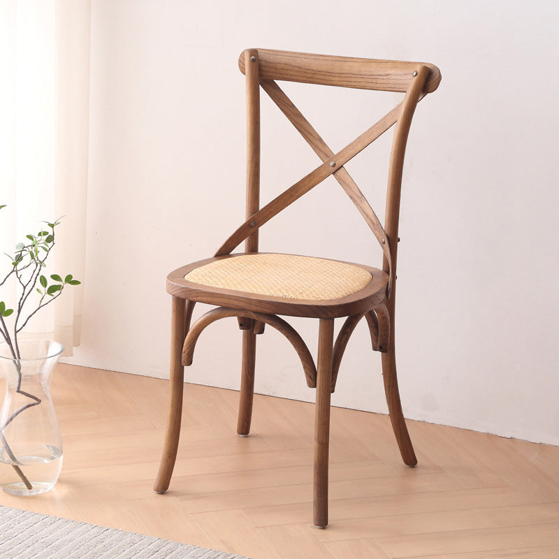 Contemporary Wood Kitchen Dining Side Chair Cross Back Side Chair