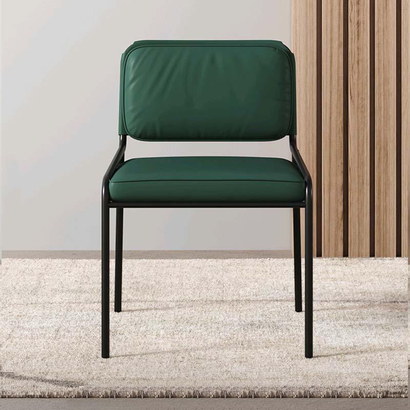 Upholstered Dining Chairs Armless Faux Leather Kitchen Dining Side Chair