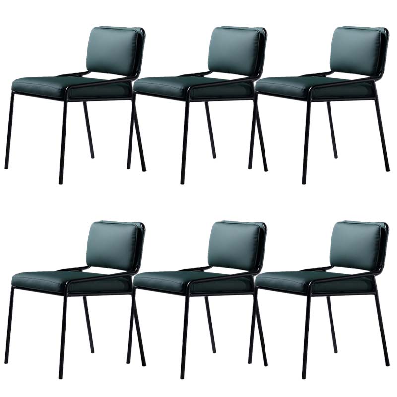 Upholstered Dining Chairs Armless Faux Leather Kitchen Dining Side Chair