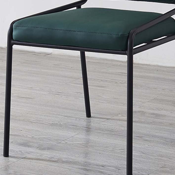 Upholstered Dining Chairs Armless Faux Leather Kitchen Dining Side Chair