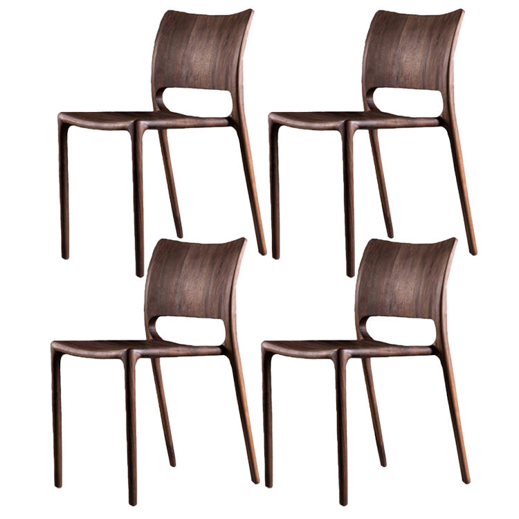 Industrial Home Indoor Side Chair Open Back Dining Wood Chair