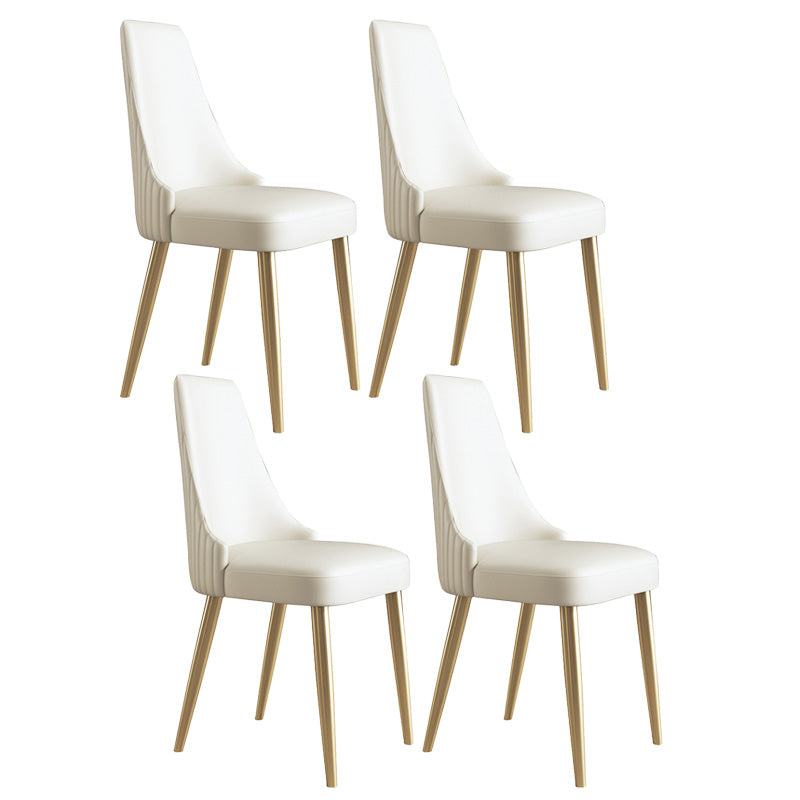 Upholstered Armless Dining Chairs Glam Metal Kitchen Dining Side Chair