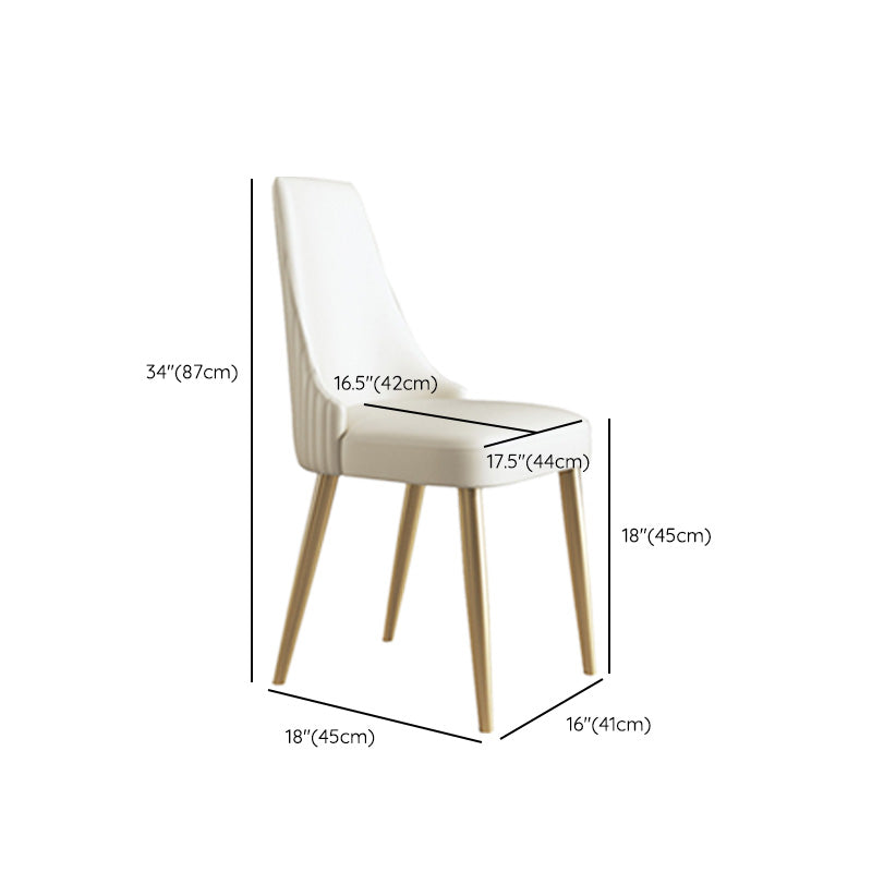 Upholstered Armless Dining Chairs Glam Metal Kitchen Dining Side Chair