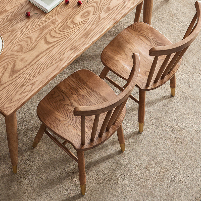 Contemporary Wood Kitchen Dining Side Chair Slat Back Side Chair