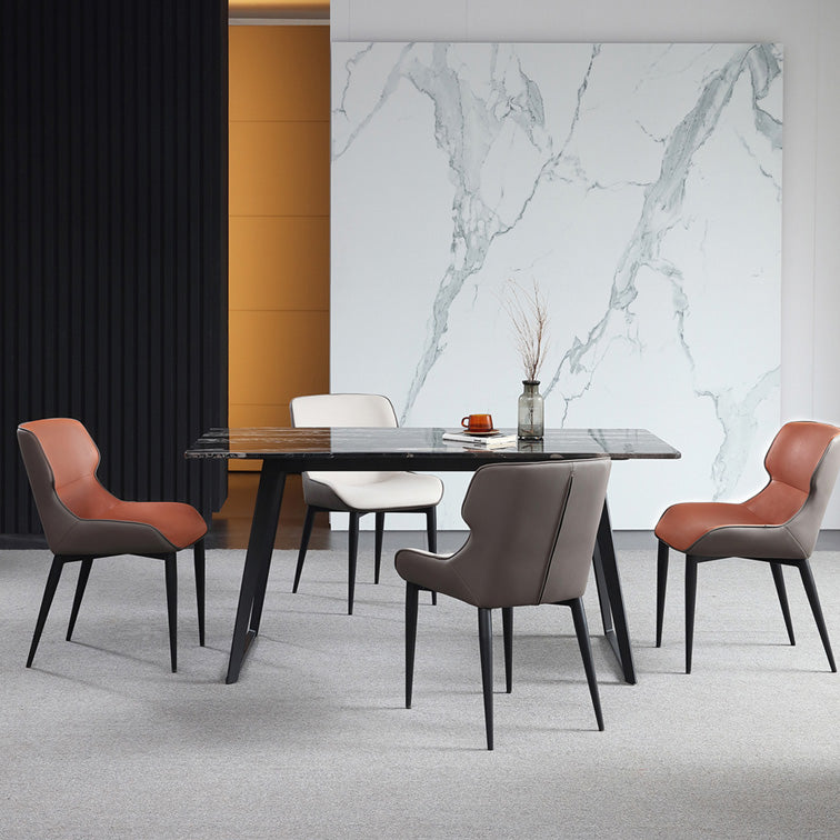 Upholstered Armless Dining Chair Modern Indoor-Outdoor Chair