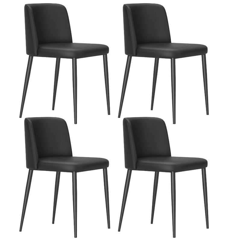 Upholstered Armless Dining Chair Metal Kitchen Dining Side Chair