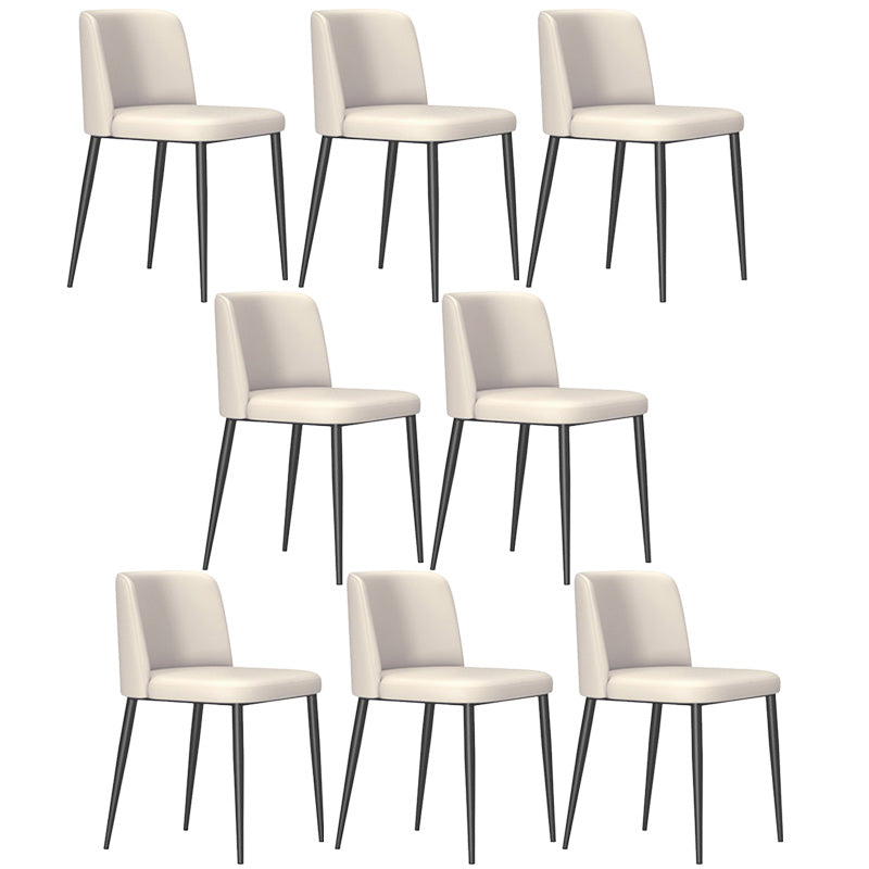 Upholstered Armless Dining Chair Metal Kitchen Dining Side Chair