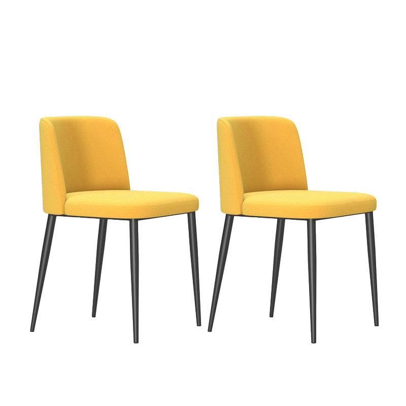 Upholstered Armless Dining Chair Metal Kitchen Dining Side Chair
