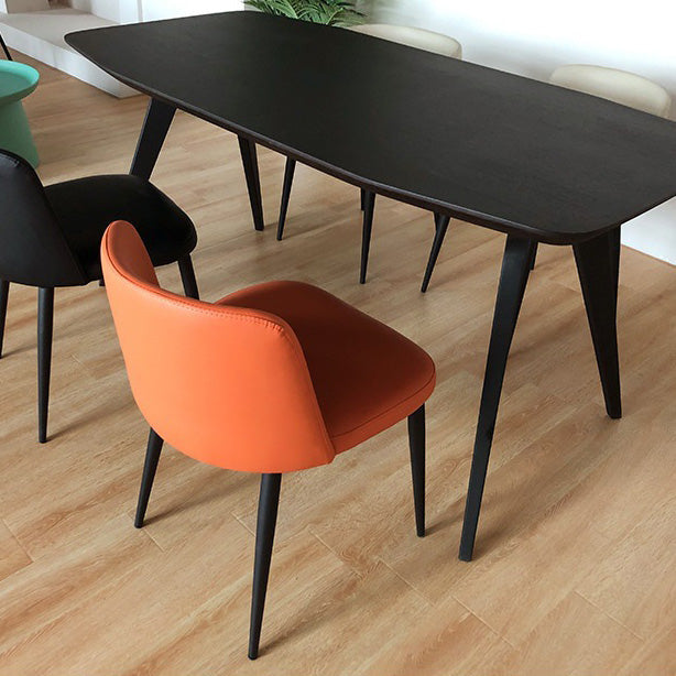 Upholstered Armless Dining Chair Metal Kitchen Dining Side Chair