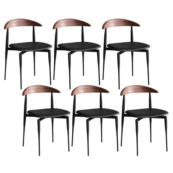 Industrial Metal Kitchen Dining Side Chair Faux Leather Side Chair