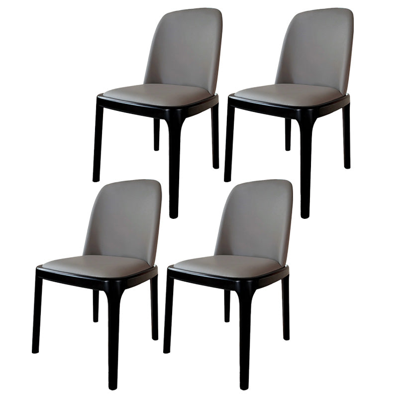 Industrial Armless Dining Chairs Solid Wood Legs Upholstered Side Chair