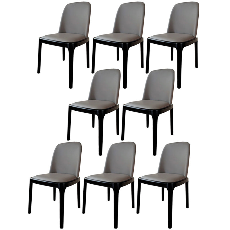 Industrial Armless Dining Chairs Solid Wood Legs Upholstered Side Chair