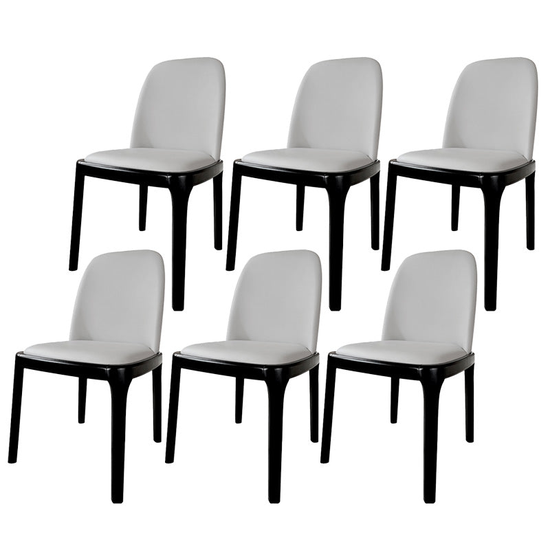 Industrial Armless Dining Chairs Solid Wood Legs Upholstered Side Chair