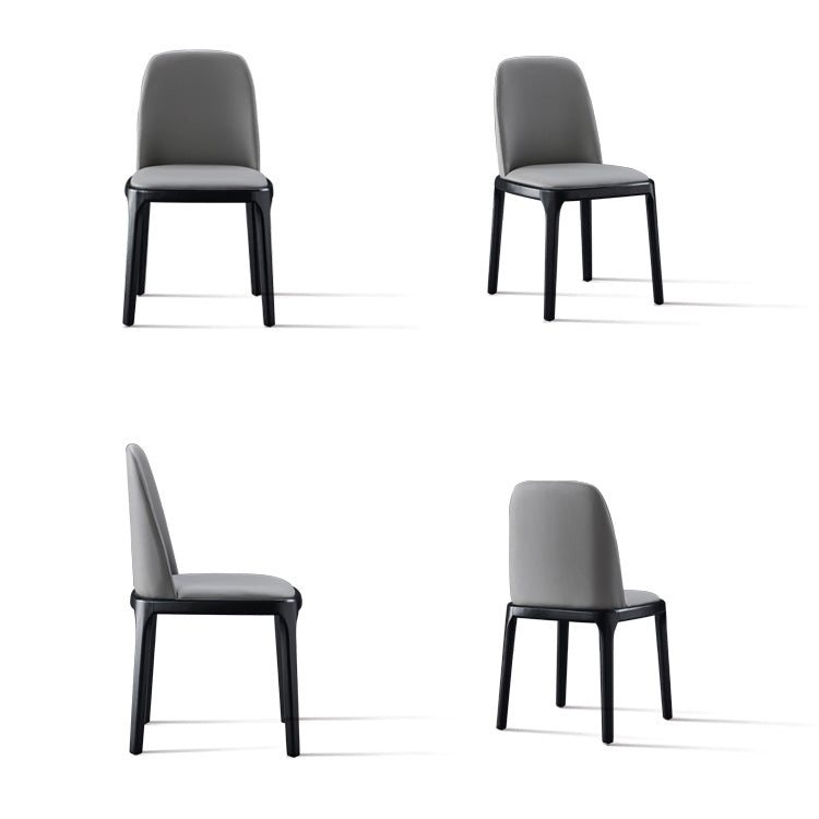 Industrial Armless Dining Chairs Solid Wood Legs Upholstered Side Chair