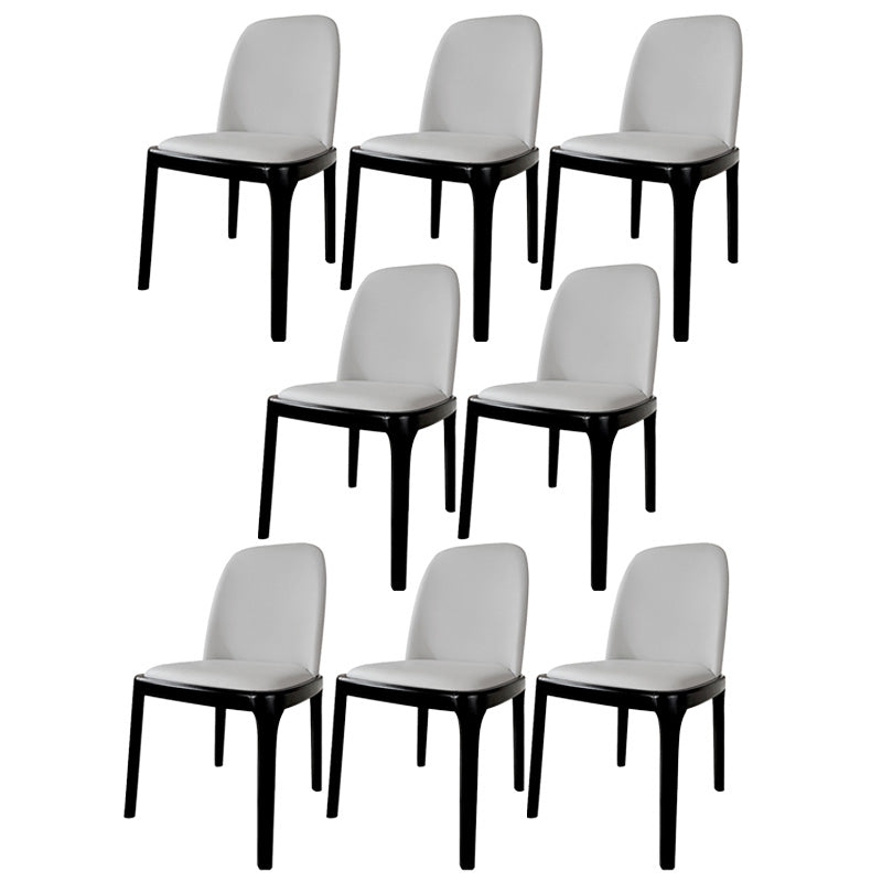 Industrial Armless Dining Chairs Solid Wood Legs Upholstered Side Chair