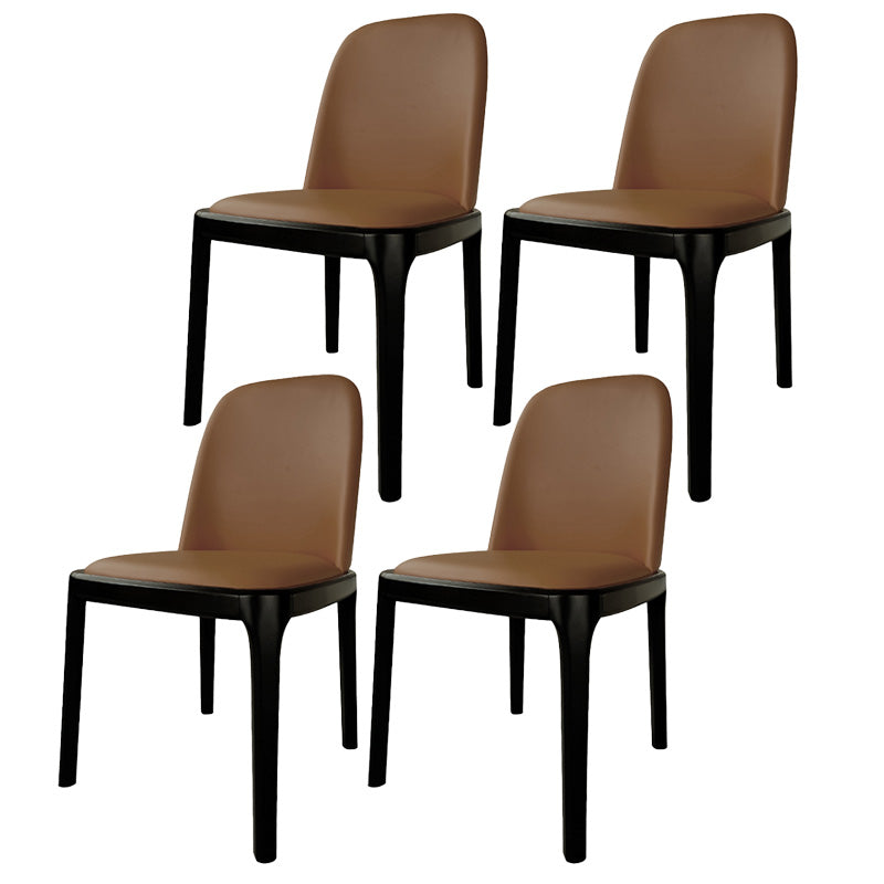 Industrial Armless Dining Chairs Solid Wood Legs Upholstered Side Chair