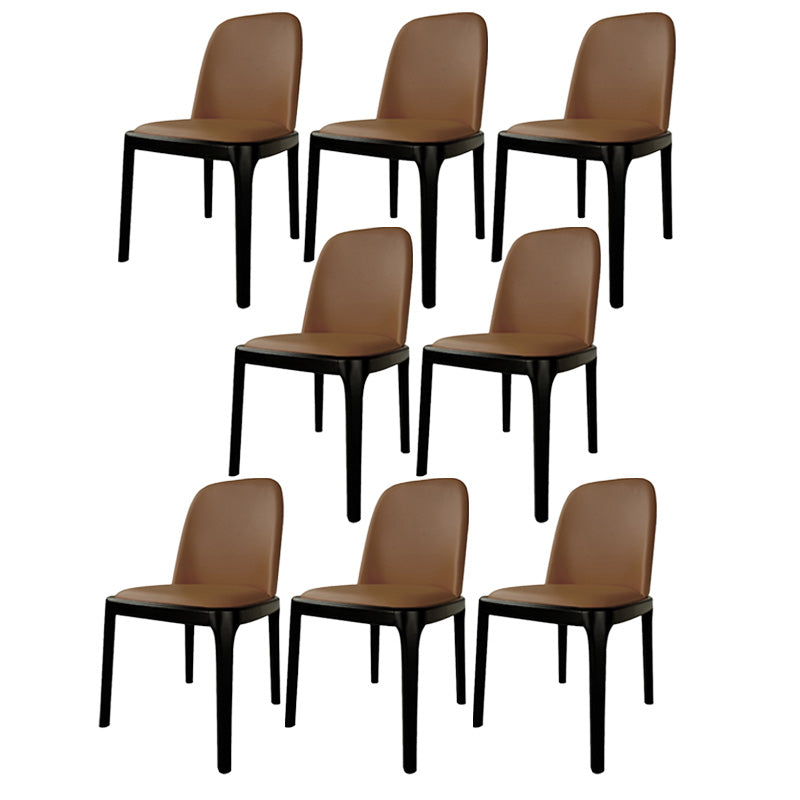 Industrial Armless Dining Chairs Solid Wood Legs Upholstered Side Chair