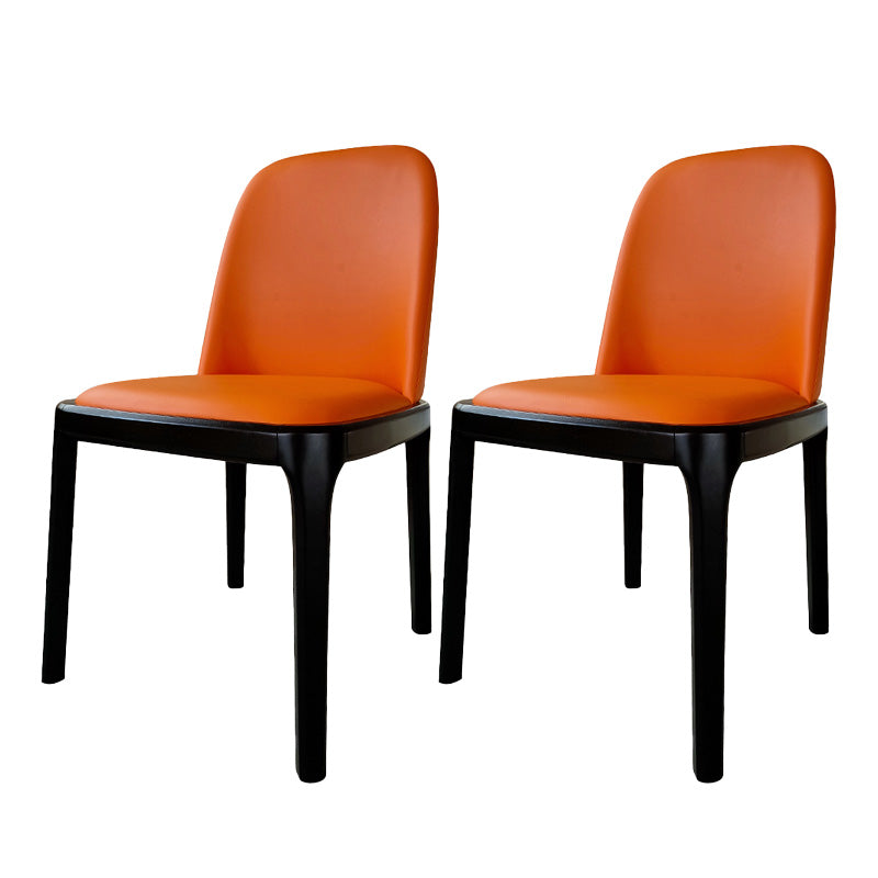 Industrial Armless Dining Chairs Solid Wood Legs Upholstered Side Chair