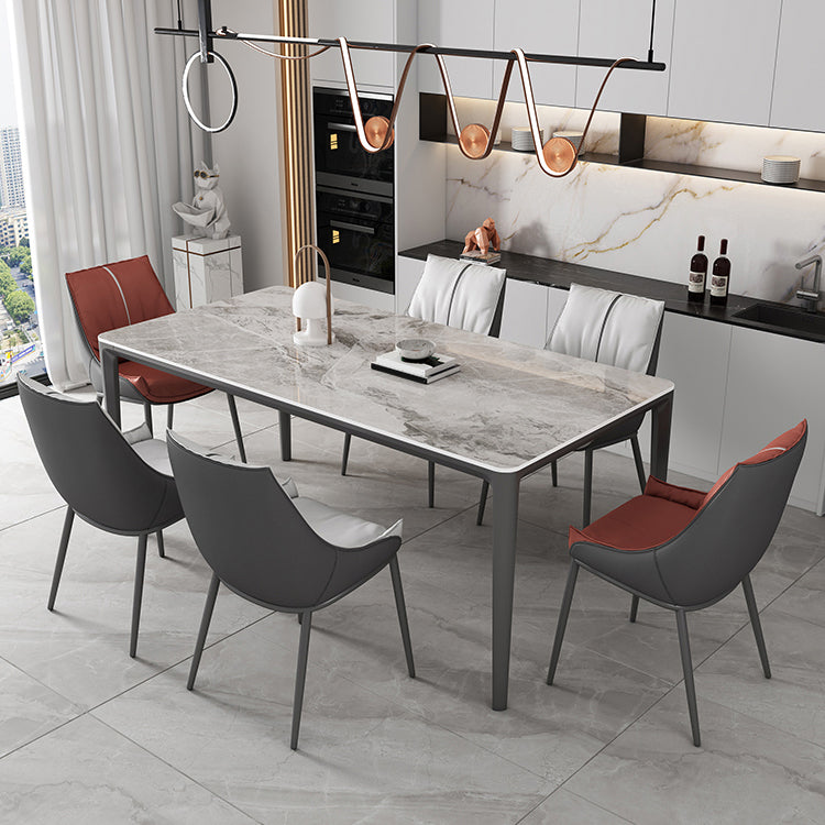 Parsons Faux Leather Side Chair Upholstered Armless Dining Chairs