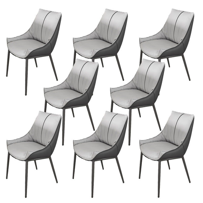 Parsons Faux Leather Side Chair Upholstered Armless Dining Chairs