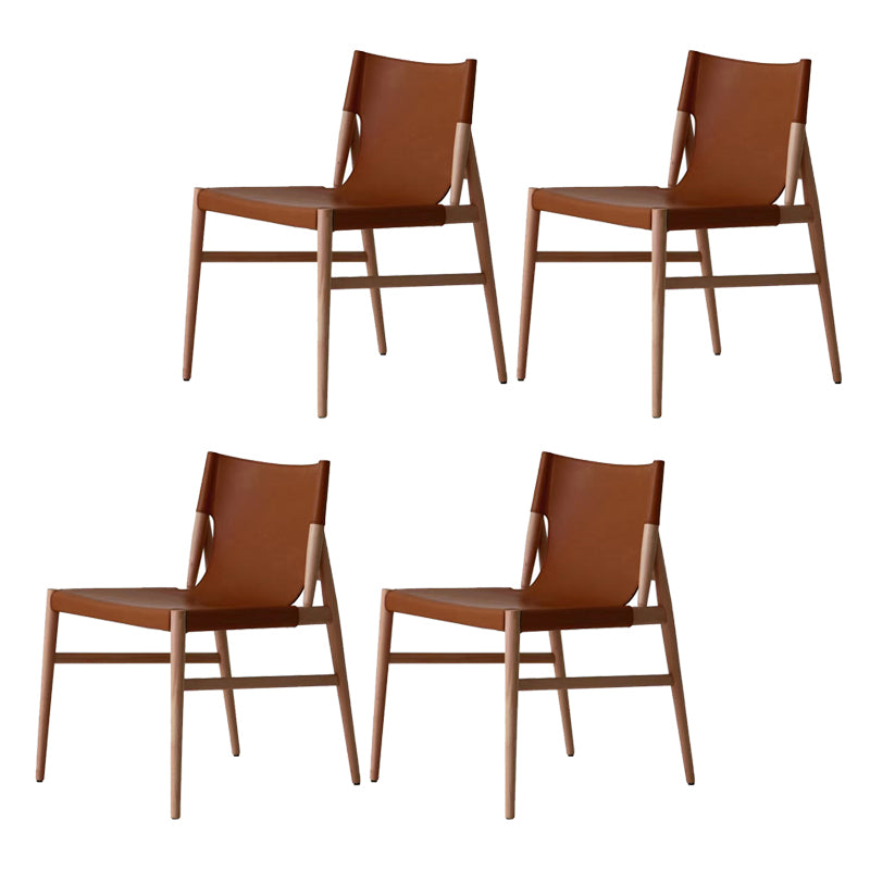 Dining Room Industrial Side Chair Faux Leather Parsons Chair