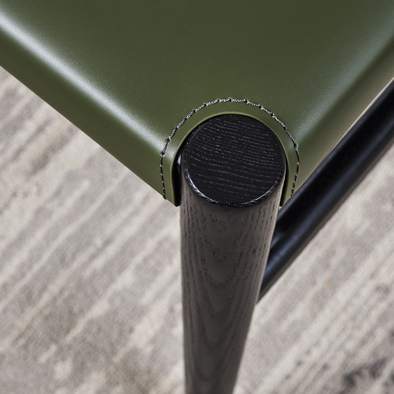 Dining Room Industrial Side Chair Faux Leather Parsons Chair