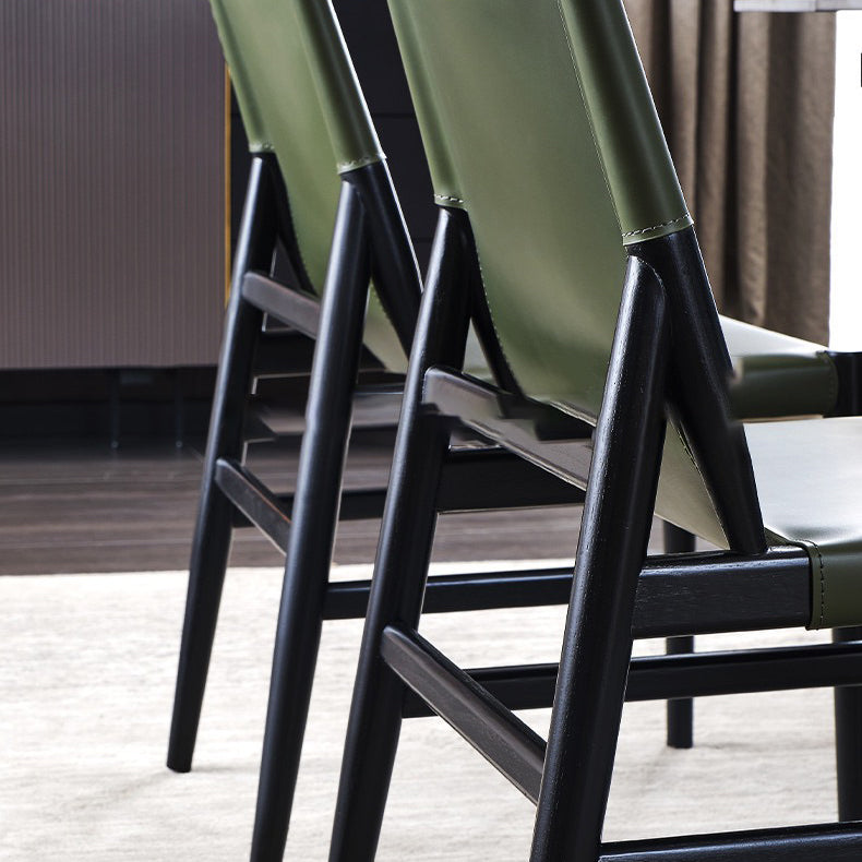 Dining Room Industrial Side Chair Faux Leather Parsons Chair