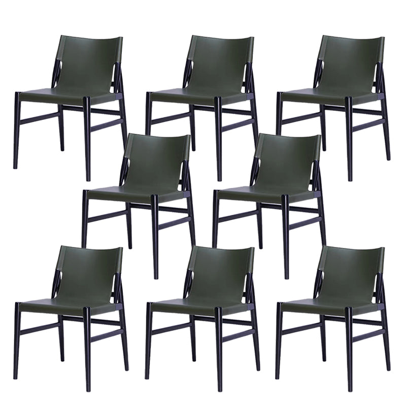 Dining Room Industrial Side Chair Faux Leather Parsons Chair