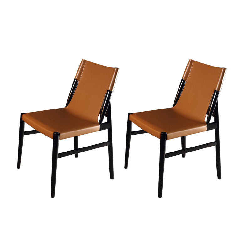 Dining Room Industrial Side Chair Faux Leather Parsons Chair