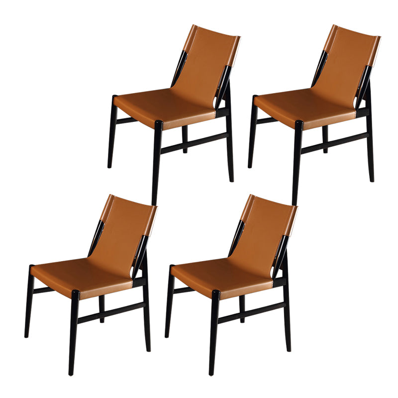 Dining Room Industrial Side Chair Faux Leather Parsons Chair