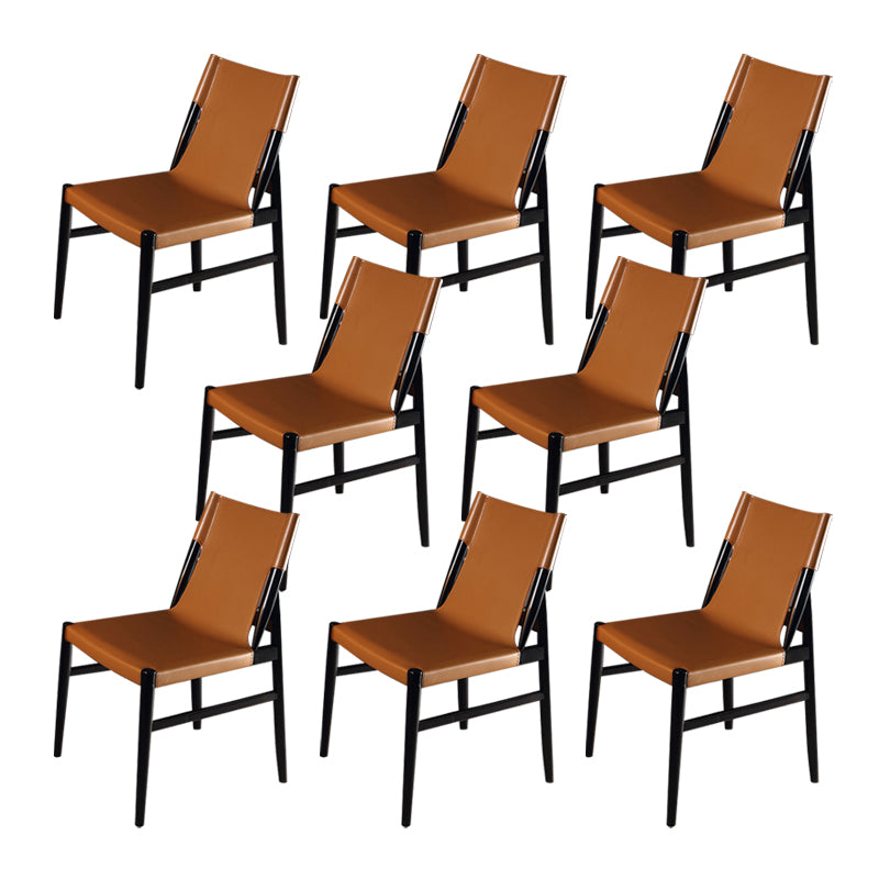 Dining Room Industrial Side Chair Faux Leather Parsons Chair