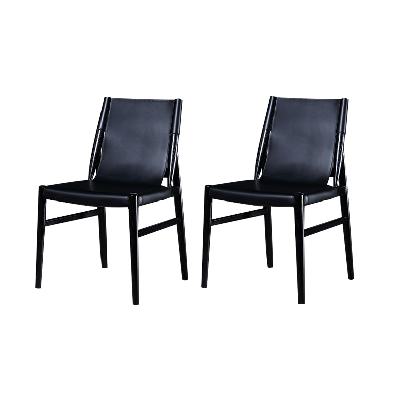 Dining Room Industrial Side Chair Faux Leather Parsons Chair