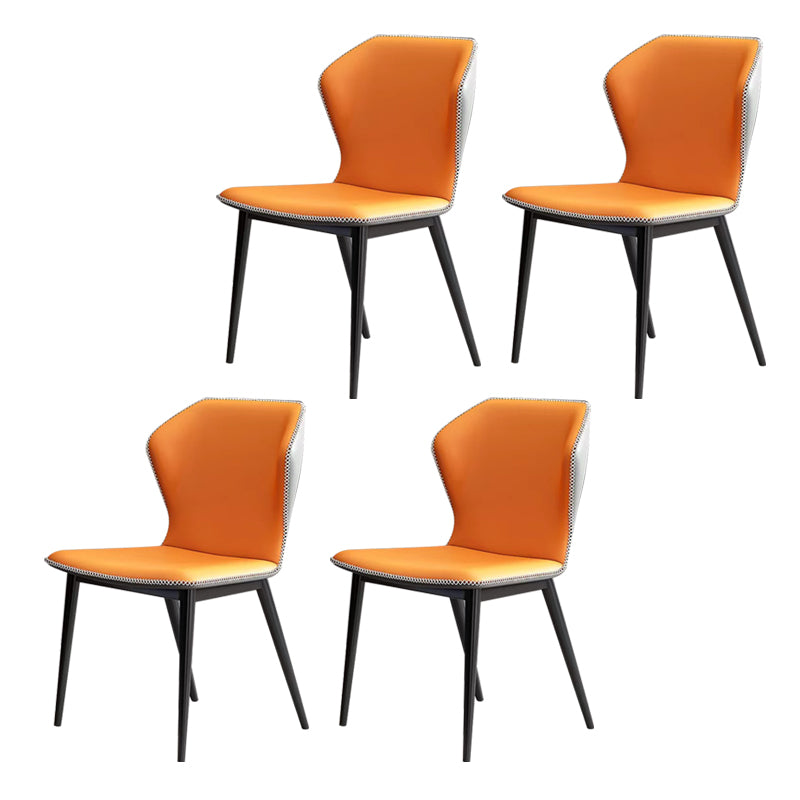 Dining Room Faux Leather Chair Kitchen Wingback Armless Chair