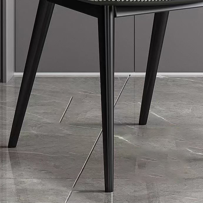 Dining Room Faux Leather Chair Kitchen Wingback Armless Chair