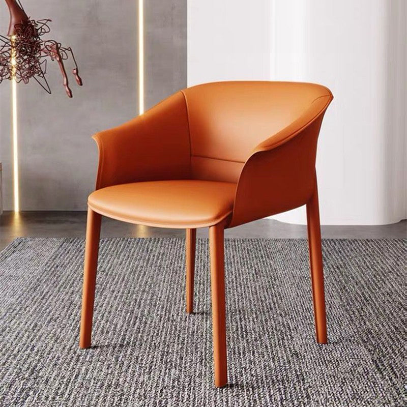Contemporary Kitchen Dining Chair Metal Legs Upholstered Arm Chair