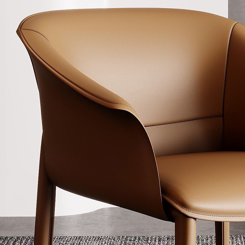 Contemporary Kitchen Dining Chair Metal Legs Upholstered Arm Chair