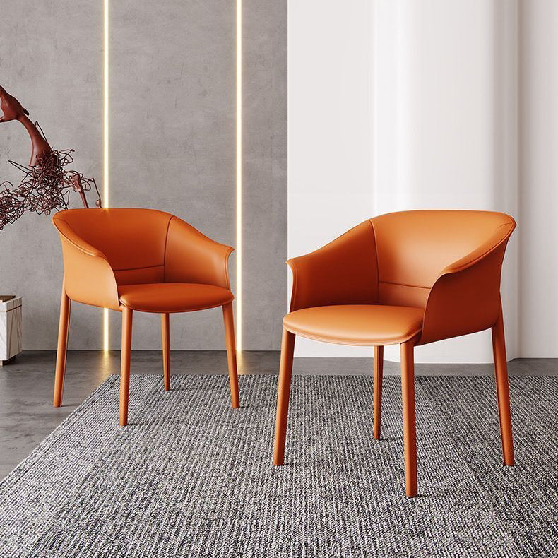 Contemporary Kitchen Dining Chair Metal Legs Upholstered Arm Chair