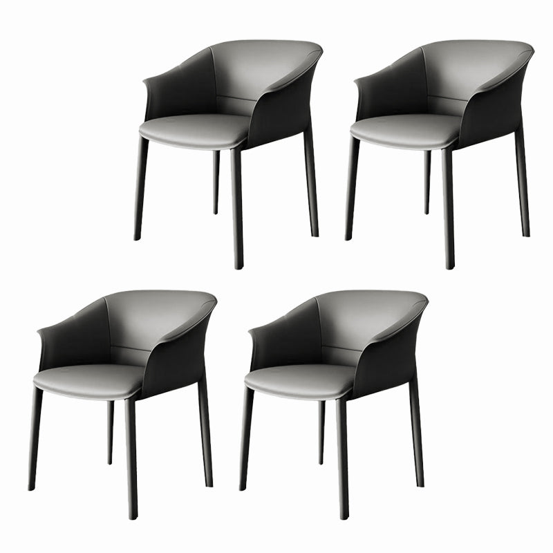 Contemporary Kitchen Dining Chair Metal Legs Upholstered Arm Chair