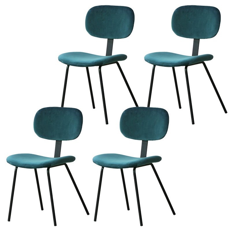 Contemporary Kitchen Side Chair Velvet Armless Dining Chairs